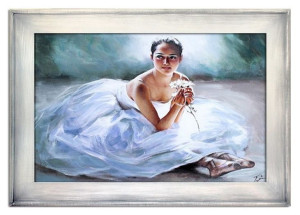 Obraz olejny ręcznie malowany 112x82cm Baletnica