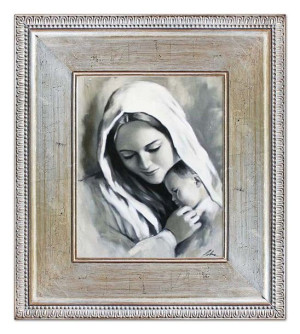Obraz Matki Boskiej z Dzieciątkiem 72x82 cm obraz olejny na płótnie w ramie