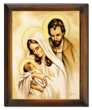 Obraz Świętej Rodziny na ślub 64x84 cm obraz olejny na płótnie w ramie
