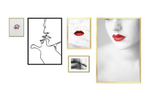 Zestaw obrazów w ramie 5 szt. obrazy w stylu glamour