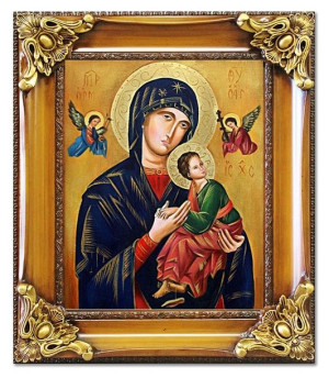 Obraz Matki Boskiej z Dzieciątkiem 65x75 cm obraz olejny na płótnie w ramie