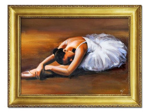Obraz olejny ręcznie malowany 84x64cm Baletnica
