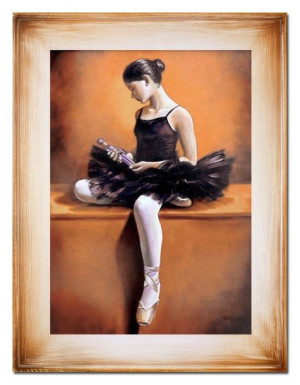 Obraz olejny ręcznie malowany 72x92cm Baletnica
