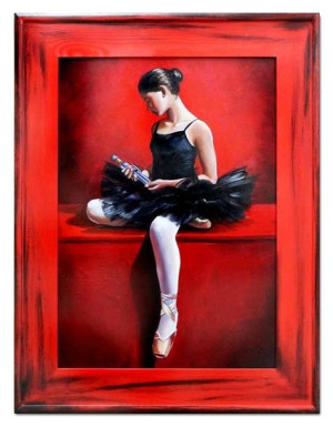 Obraz olejny ręcznie malowany 72x92cm Baletnica