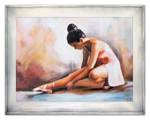 Obraz olejny ręcznie malowany 92x72cm Baletnica