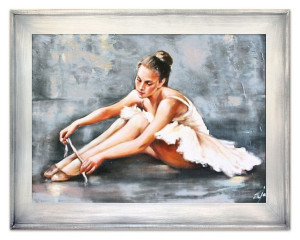 Obraz olejny ręcznie malowany 92x72cm Baletnica