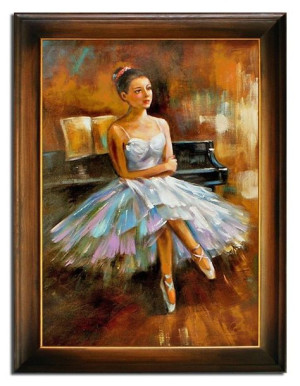 Obraz olejny ręcznie malowany 63x84cm Baletnica