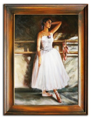Obraz olejny ręcznie malowany 63x84cm Baletnica