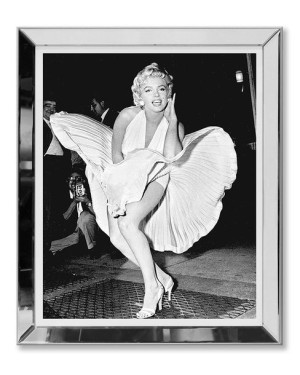 Obraz w lustrzanej ramie czarno biały nowoczesny Marilyn Monroe 51x61cm