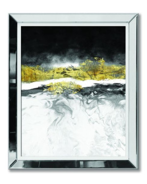 Obraz w lustrzanej ramie do salonu Glamour złoty pejzaż 51x61cm