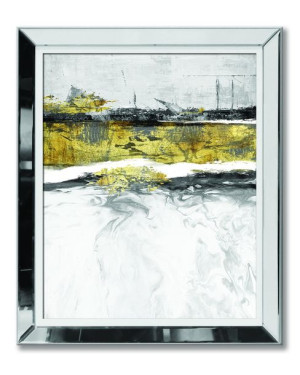 Obraz w lustrzanej ramie do salonu Glamour złoty pejzaż 51x61cm