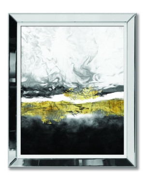 Obraz w lustrzanej ramie do salonu Glamour złoty pejzaż 51x61cm