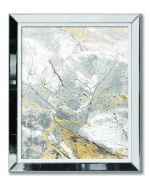 Obraz w lustrzanej ramie do salonu Glamour złota abstrakcja 51x61cm