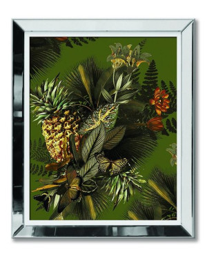 Obraz w lustrzanej ramie do salonu owoce tropikalne ananas 51x61cm
