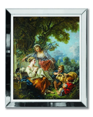 Obraz w lustrzanej ramie do salonu nowoczesny kopia Mistrza 51x61cm