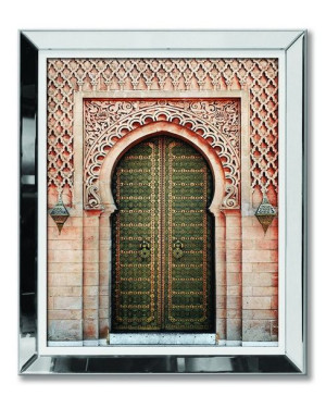 Obraz w lustrzanej ramie drzwi stare drzwi do świątyni Marrakesz 51x61cm
