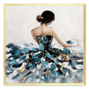 Obraz olejny ręcznie malowany 63x63cm Baletnica