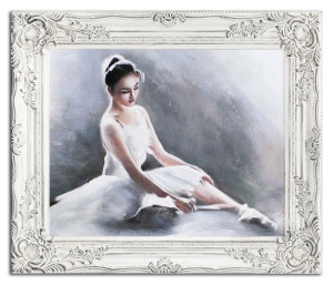 Obraz olejny ręcznie malowany 64x54cm Baletnica