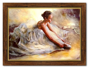Obraz olejny ręcznie malowany 64x84cm Baletnica
