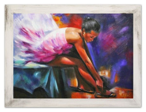 Obraz olejny ręcznie malowany 84x63cm Baletnica