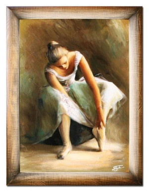 Obraz Baletnica 64x84cm obraz malowany na płótnie vintage