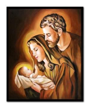 Obraz Świętej Rodziny na ślub 43x53 cm obraz olejny na płótnie