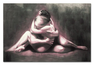 Obraz olejny ręcznie malowany na płótnie 90x60cm kochankowieAkt