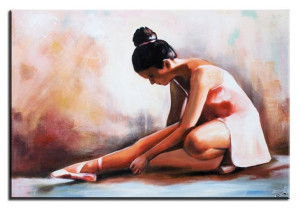 Obraz wypoczynek baletnicy 60x90cm obraz malowany na płótnie