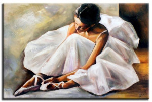 Obraz tańcząca Baletnica 60x90cm obraz malowany na płótnie