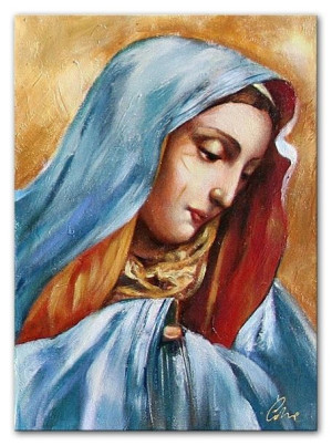 Obraz Matki Boskiej 60x90 cm obraz olejny na płótnie