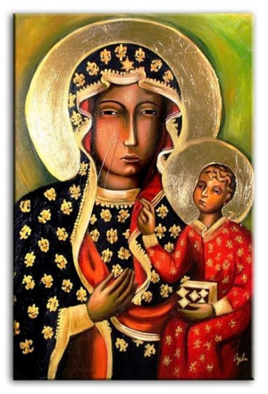 Obraz Matki Boskiej Częstochowskiej 60x90 cm obraz olejny na płótnie