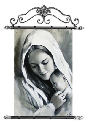 Obraz Matki Boskiej z Dzieciątkiem 67x100 cm obraz olejny na płótnie obraz