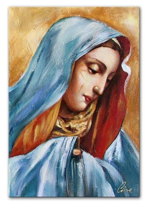 Obraz Matki Boskiej 50x70 cm obraz olejny na płótnie