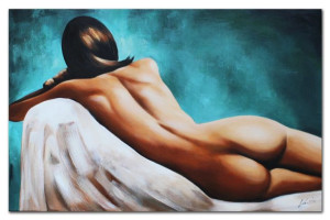 Obraz olejny ręcznie malowany na płótnie 90x60cm akt kobiecy