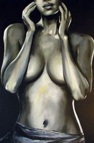 Obraz olejny ręcznie malowany na płótnie 60x90cm czarno-biała femme fatale