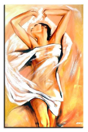 Obraz olejny ręcznie malowany na płótnie 60x90cm naga kobieta Akt