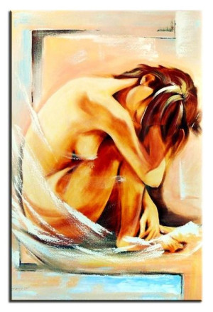 Obraz olejny ręcznie malowany na płótnie 60x90cm naga kobieta Akt