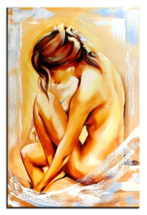 Obraz olejny ręcznie malowany na płótnie 60x90cm naga kobieta