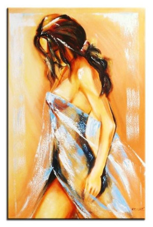 Obraz olejny ręcznie malowany na płótnie 60x90cm naga kobieta