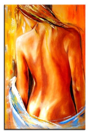 Obraz ręcznie malowany na płótnie 60x90cm obraz kobiety w łaźni