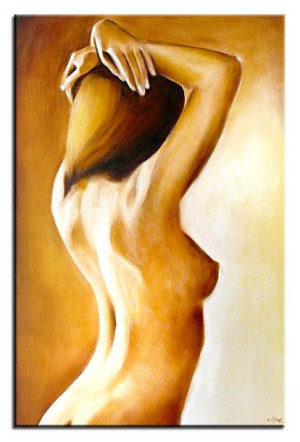 Obraz ręcznie malowany na płótnie 60x90cm akt kobiecy