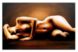 Obraz ręcznie malowany na płótnie 60x90cm naga kobieta akt