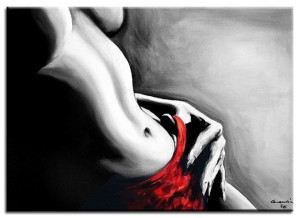 Obraz ręcznie malowany na płótnie 60x90cm naga kobieta popiersie