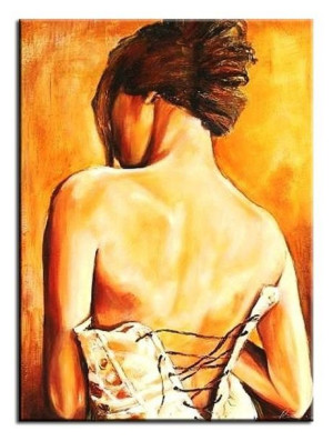 Obraz ręcznie malowany na płótnie 60x90cm naga kobieta akt