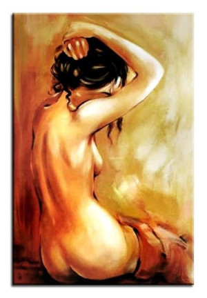 Obraz ręcznie malowany na płótnie 60x90cm naga kobieta