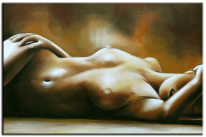 Obraz ręcznie malowany na płótnie 60x90cm naga kobieta