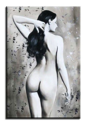 Obraz ręcznie malowany na płótnie 60x90cm naga kobieta