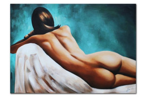 Obraz ręcznie malowany na płótnie 50x70cm naga kobieta