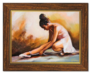 Obraz Baletnica 37x47cm obraz malowany na płótnie w ramie
