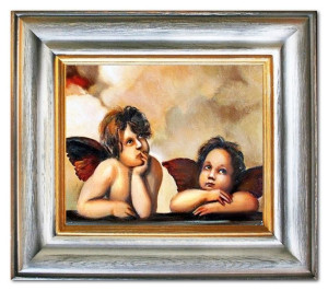 Obraz z Aniołkami 35x40 cm obraz olejny na płótnie w ramie